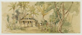 Joseph Selleny, Haus des Roankiddi-Häuptlings auf der Insel Puinipet (Ponape), Caroline Islands ...