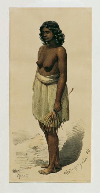 Joseph Selleny, Eingeborenenmädchen aus Woolongong (Wollongong), Australien, 1858, Aquarell auf ...