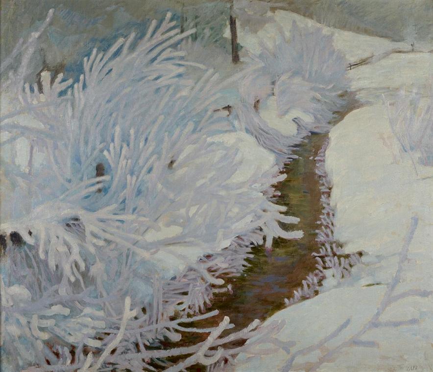 Sebastian Isepp, Bach im Winter, vor 1913, Öl auf Leinwand, 98,5 x 115 cm, Belvedere, Wien, Inv ...