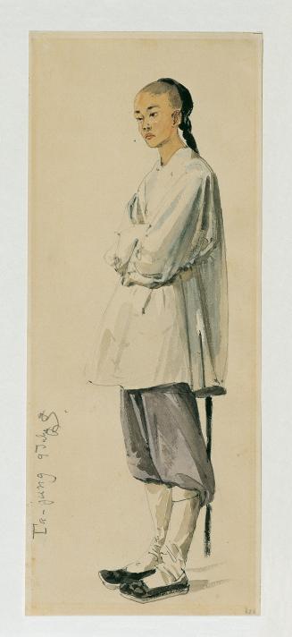 Joseph Selleny, Chinese, 1858, Bleistift, Aquarell auf Papier, 34,2 x 13,8 cm, Belvedere, Wien, ...