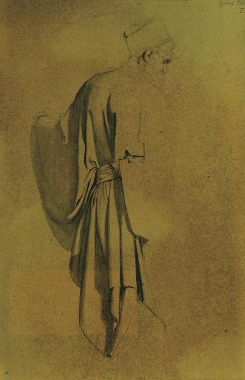 Josef Wawra, Orientale, undatiert, Blei auf Ölpapier, 27 x 17,5 cm, Belvedere, Wien, Inv.-Nr. 9 ...