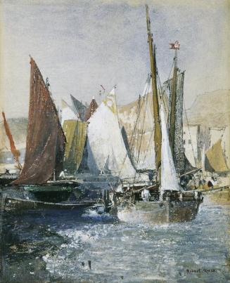 Robert Russ, Segelboote, undatiert, Gouache auf Papier, 23 x 18,5 cm, Belvedere, Wien, Inv.-Nr. ...