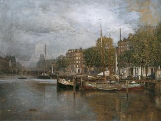 Robert Russ, Kanal in Rotterdam, um 1900/1906, Gouache auf Karton, 89 x 116 cm, Belvedere, Wien ...