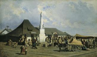 Johann Gualbert Raffalt, Marktplatz in Szolnok, Öl auf Holz, 32 x 51 cm, Belvedere, Wien, Inv.- ...