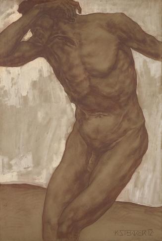 Karl Sterrer, Monumentale Studie, 1912, Kreide auf Papier auf Leinwand, 168 x 116,5 cm, Belvede ...