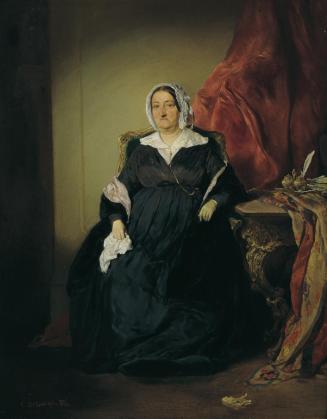 August von Pettenkofen, Elisabeth Imrédy, Edle von Omorovicze, 1848, Öl auf Holz, 59,5 x 46,5 c ...