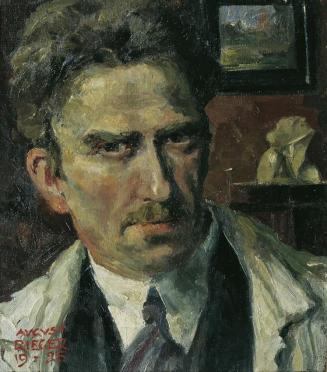 August Rieger, Selbstbildnis, 1925, Öl auf Leinwand, 45 x 40 cm, Belvedere, Wien, Inv.-Nr. 6307