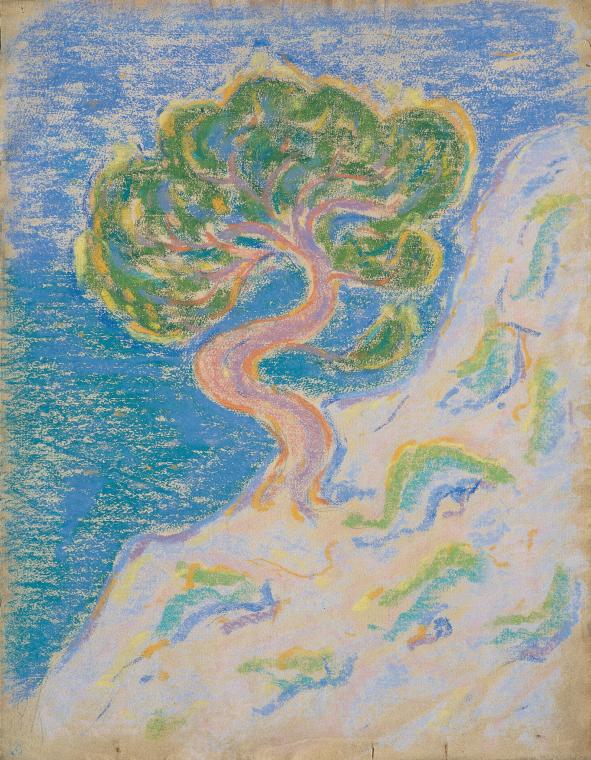 Ernst Wagner, Die Föhre, undatiert, Pastell auf Papier, 60 x 46 cm, Belvedere, Wien, Inv.-Nr. 1 ...