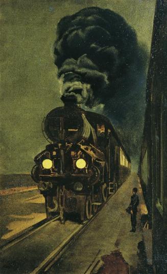 Klemens Brosch, Der Schnellzug, 1924, Öl auf Karton, 48,5 x 30 cm, Belvedere, Wien, Inv.-Nr. 52 ...