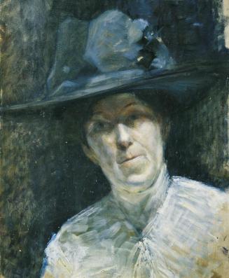 Ernestine von Hüttenbrenner, Dame mit blauem Hut, 1921, Öl auf Karton, 43,3 x 36 cm, Belvedere, ...