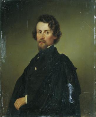 Unbekannter Künstler, Der Maler Joseph Carl Berthold Püttner (1821–1881), 1848, Öl auf Holz, 31 ...