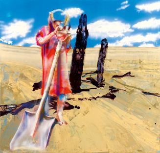 Maja Vukoje, Ohne Titel, 2005, Acryl, Sprühfarbe, Öl auf Leinwand, 200 × 210 cm, Schenkung Samm ...