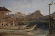 Anton Romako, Am Wolfgangsee, Herbst 1877, Öl auf Leinwand und Karton, 29 x 45 cm, Belvedere, W ...