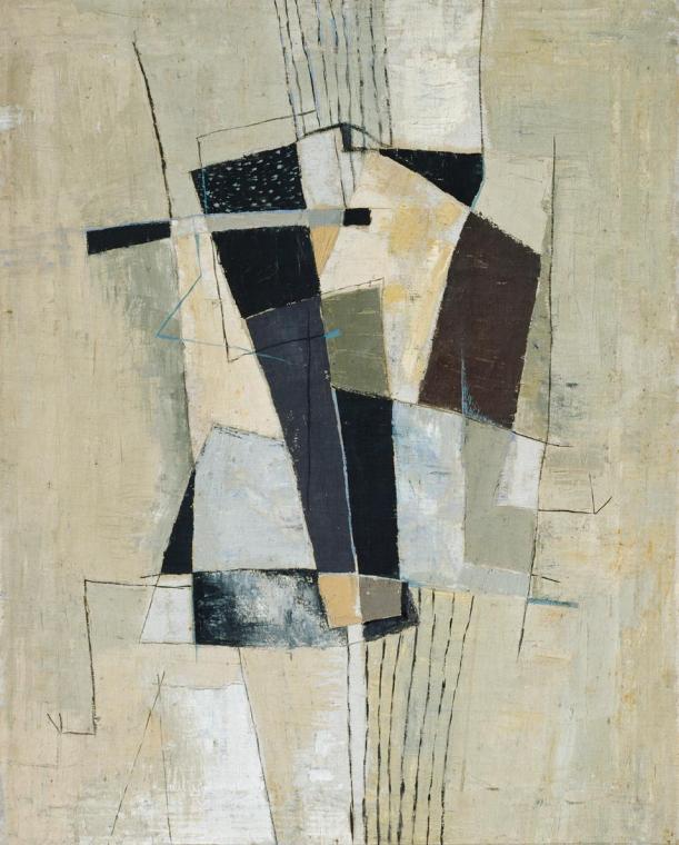 Johanna Schidlo-Riedl, Abstraktion 52, 1952, Öl auf Leinwand, 77 x 61 cm, Belvedere, Wien, Inv. ...