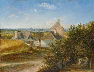 Carl Agricola, Blick auf Wien von Grinzing, 1824, Öl auf Karton, 18,5 x 22,5 cm, Belvedere, Wie ...