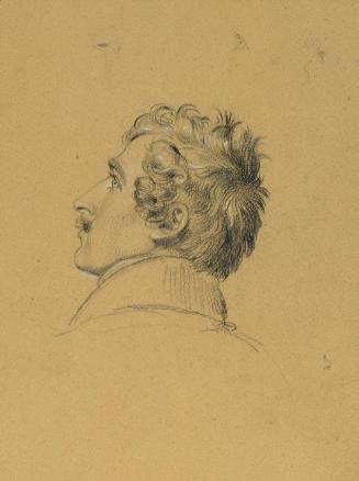 Johann Peter Krafft, Porträtstudie zu "Einzug nach dem Pariser Frieden", vor 1828, Bleistift, w ...