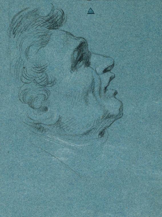 Johann Peter Krafft, Kopfstudie zu den Wandgemälden in der Hofburg, 1828, Kohle auf Tonpapier,  ...