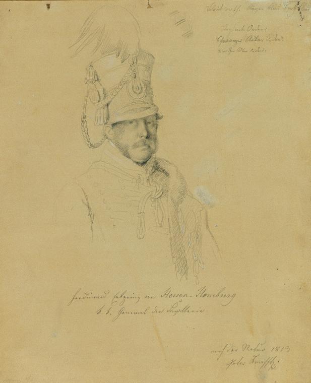 Johann Peter Krafft, Friedrich Erbprinz von Hessen-Homburg, 1813, Bleistift auf Papier, 26,7 ×  ...