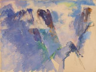 Gerhart Frankl, Silvretta, Grasgehänge, 1959, Kohle und Aquarell auf Papier, 42,5 × 57 cm, Lega ...