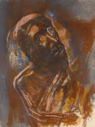 Gerhart Frankl, Adam von Hildesheim I, 1962, Kohle, Pastell und Gouache auf Papier, 63,2 × 48,5 ...