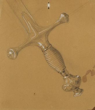 Johann Peter Krafft, Studie eines Schwertes, Bleistift auf Papier, weiß gehöht, 17,5 x 14,5 cm, ...