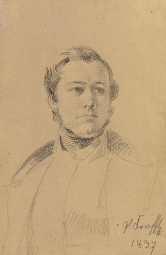 Johann Peter Krafft, Porträtstudie Franz Xaver Eckl, 1837, Bleistift auf Papier, 14,5 × 9,7 cm, ...
