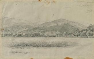 Johann Peter Krafft, Landschaft für "Kaiser Franz begleitet den Sarg eines Armen", vor 1834, Fe ...