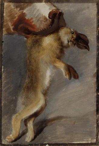 Johann Peter Krafft, Studie eines Hasen, Deckfarben auf Papier, 32,5 x 22,5 cm, Belvedere, Wien ...
