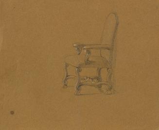 Johann Peter Krafft, Studie eines Armstuhles, Bleistift auf Papier, 17 x 21 cm, Belvedere, Wien ...
