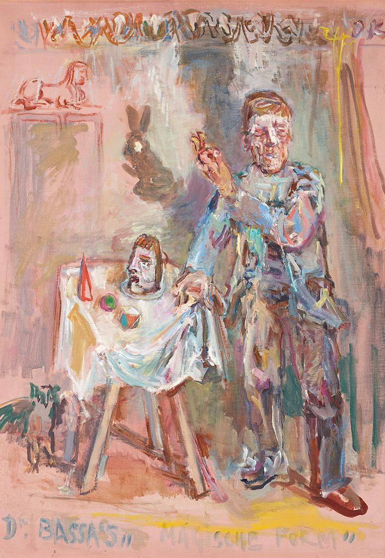 Oskar Kokoschka, Dr. Bassa's Magische Form, 1951, Öl auf Leinwand auf Hartfaserplatte, 100 x 75 ...