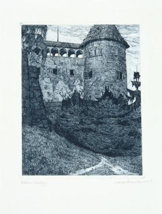 Max Bradaczek, Schloss Hallegg, vor 1921, Farbradierung, 28,5 x 22,5 cm, Belvedere, Wien, Inv.- ...