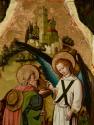 Meister von Schloss Lichtenstein, Verkündigung an Joachim, um 1445/1450, Malerei auf Tannenholz ...