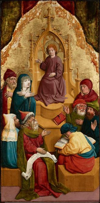 Meister von Schloss Lichtenstein, Der zwölfjährige Jesus im Tempel, um 1445/1450, Malerei auf T ...