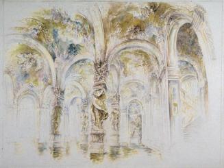 Günter Fritsch, Die Sala Terrena des Oberen Belvedere, 1994, Aquarell auf Papier, 75 x 100 cm,  ...