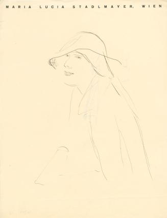 Maria Stadlmayer-Bieber, Damenbildnis (Skizze), 1928, Tusche, 28,5 × 22,3 cm, Belvedere, Wien,  ...