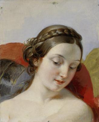 Johann Peter Krafft, Kopf eines jungen Mädchens (Studie zu "Rüdiger und Angelica"), um 1842, Öl ...