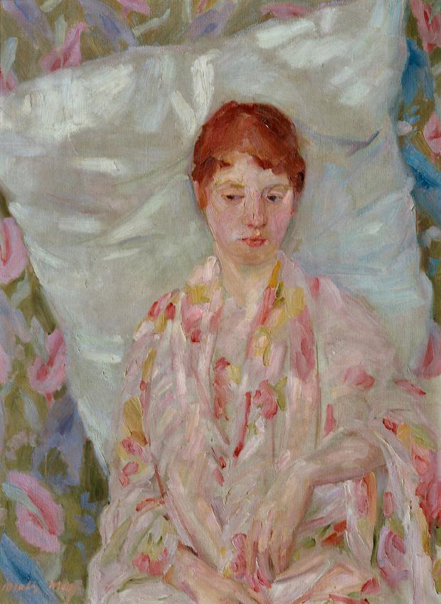 Matthias May, Genesende Frau (Paula May?), 1920, Öl auf Leinwand, 95 x 70,5 cm, Belvedere, Wien ...