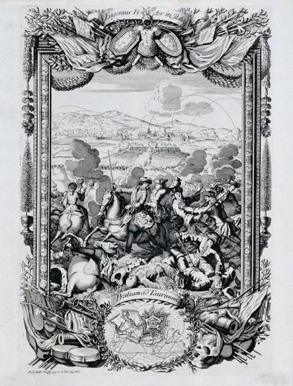 Andreas Matthias Wolffgang, Der Sieg des Prinzen Eugen von Savoyen in Italien, Kupferstich, 29, ...