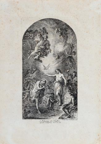 Martin Johann Schmidt, Taufe Christi, 1793, Radierung, 23,5 x 12,2 cm, Belvedere, Wien, Inv.-Nr ...