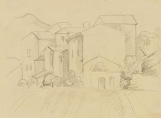 Anny Dollschein, Häuser am Land, undatiert, Bleistift auf Papier, 21,7 × 29,1 cm, Belvedere, Wi ...