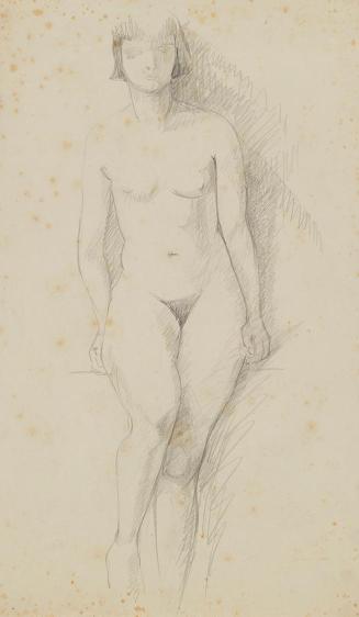 Anny Dollschein, Weiblicher Akt, Bleistift, 45 × 28 cm, Belvedere, Wien, Inv.-Nr. 11046/53