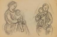 Anny Dollschein, Zwei mal Mutter mit Kind (verso), Kohle, 47,2 × 30,2 cm, Belvedere, Wien, Inv. ...