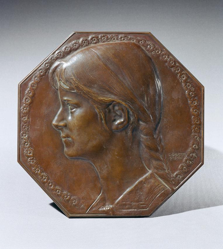 Wilhelm Gösser, Adelheid Gräfin Lanckoronska, 1913, Bronze, 21,5 x 21,5 cm, Belvedere, Wien, In ...