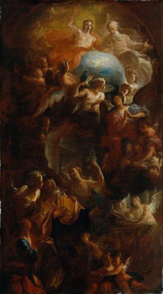 Carlo Carlone, Tod des heiligen Augustinus, Öl auf Leinwand, 70 x 39 cm, Belvedere, Wien, Inv.- ...