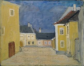 Franz Elsner, Ruster Landschaft, um 1961, Öl auf Leinwand, 52 × 66 cm, Artothek des Bundes, Dau ...