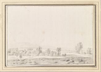 Landschaft mit Dorf, 18. Jahrhundert, Bleistift auf Papier, 10,5 × 15,2 cm, Belvedere, Wien, In ...