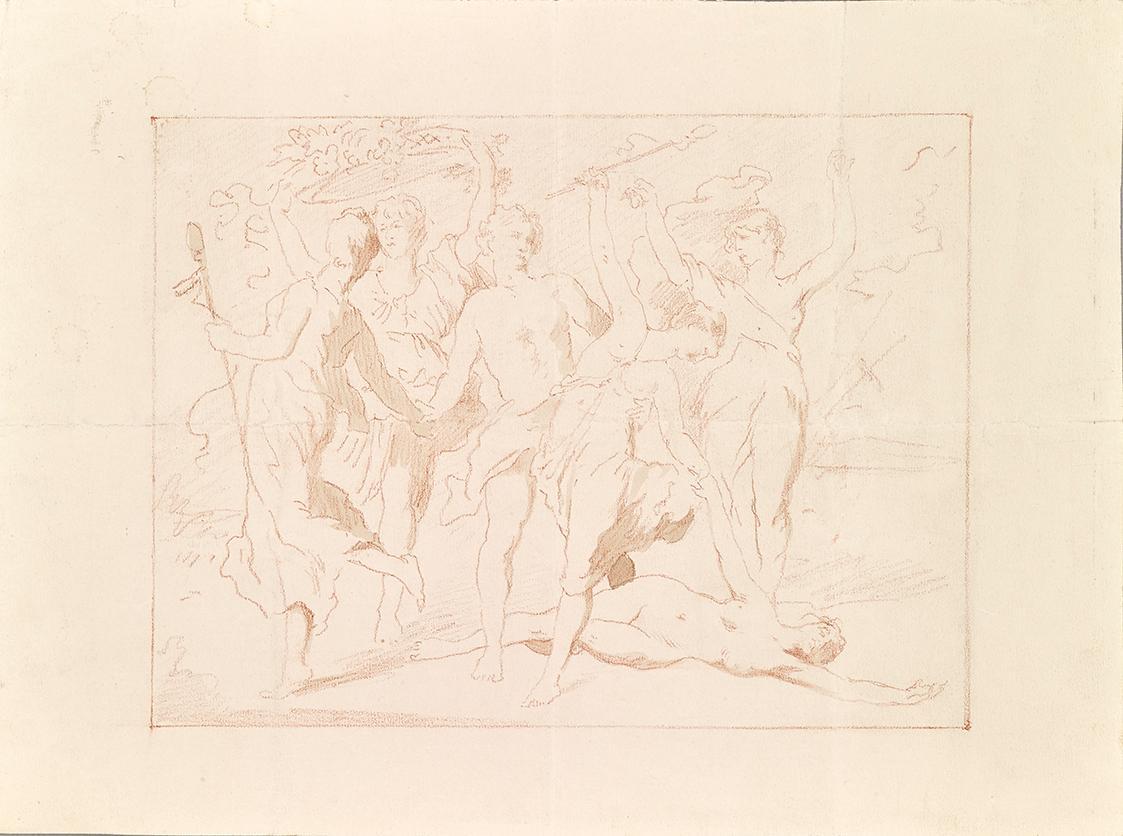 Tanzende Mänaden, 19. Jahrhundert, Farbstift auf Papier, 24 × 32 cm, Belvedere, Wien, Inv.-Nr.  ...