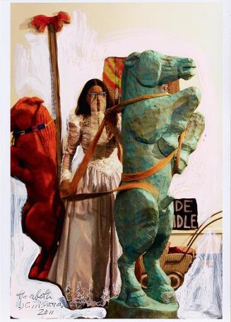 Elisabeth von Samsonow, Wie?, 2011, Acrylfarbe auf Fotografie, 60 × 40,2 cm, Belvedere, Wien, I ...